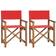 vidaXL Director's Chairs 2 pcs Solid Teak Wood Red