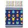 Pokémon Official Double Duvet Cover Set 2 Sided Reversible Blue Badges