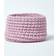 Homescapes Pink Cotton Knitted Round Basket