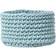 Homescapes Blue Cotton Knitted Round Basket