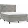 vidaXL Boxspringbett mit Matratze 140x190 cm Hellgrau Bettrahmen