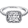 Pandora Rectangular Sparkling Halo Ring - Silver/Transparent