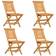 vidaXL Lot de 4 Chaises de Jardin Pliantes Bois Massif Teck