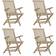 vidaXL Sedie Giardino Pieghevoli 4pz Grigie 56x61x89 cm Massello Teak Sedia da giardino per pranzo