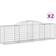 vidaXL Cesti Gabbioni Ad Arco 2 Pz 300x50x80/100 cm Ferro Zincato