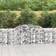 vidaXL Arched Gabion Baskets 7 Galvanised Iron Silver