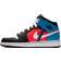 NIKE Air Jordan 1 Mid GS - Black/White/Blue Orbit/Flash Crimson