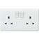 Knightsbridge Curved Edge 13A 2G SP Switched Socket