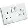 Knightsbridge Curved Edge 13A 2G SP Switched Socket