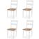 vidaXL Sillas Comedor 4 Unidades Madera Maciza De Caucho Blanco Silla de Cocina 2pcs