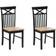 Beliani Lot 2 Chaises Noires En Bois Naturel Design Chaise de Cuisine 2pcs