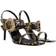 Versace Jeans Couture Black & Gold Emily Heeled Sandals IT