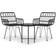 vidaXL Dining 3 Piece Table and Chairs Modern Black Poly Rattan Set da pranzo per patio