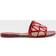 Valentino Garavani TOILE ICONOGRAPHE SLIDE SANDAL Wo BEIGE/RED