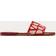 Valentino Garavani TOILE ICONOGRAPHE SLIDE SANDAL Wo BEIGE/RED