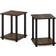 Furinno Simplistic Columbia Walnut/Black Småbord 39.6x39.6cm 2st