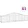 vidaXL Cesti Gabbioni Ad Arco 3 pz 200x50x40/60 cm Ferro Zincato