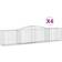 vidaXL Gabionkurver Buede 4 Stk 400x50x80/100 cm Galvanisert Jern