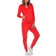 White Mark Women's Velour Tracksuit Set - Red