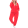 White Mark Velour Tracksuit Set Plus Size - Bright Red