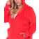 White Mark Velour Tracksuit Set Plus Size - Bright Red