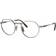 Ray-Ban RX8265V Jack Titanium Round Prescription Eyewear Frames, Silver/Demo Lens, mm