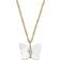 Fossil Butterfly Chain Necklace - Gold/Mother of Pearl/Transparent