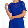 Roman Lace Top Overlay Pleated Midi Dress - Royal Blue