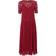 Roman Lace Top Overlay Pleated Midi Dress - Wine