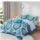 Madison Park Nepal Medallion Bed Sheet Blue (264.16x233.68cm)