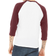 Bella+Canvas 3/4 Sleeve Baseball Tee - White/Maroon