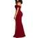 YMDUCH Women's Off Shoulder High Split Evening Gown - Wine Red