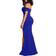 YMDUCH Women's Off Shoulder High Split Evening Gown - Royal Blue