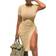 Gokatosau Women's Sexy Bodycon Midi Dress - Camel