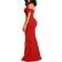 YMDUCH Women's Off Shoulder High Split Evening Gown - Red