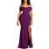 YMDUCH Women's Off Shoulder High Split Evening Gown - Purple