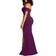 YMDUCH Women's Off Shoulder High Split Evening Gown - Purple