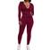 PrettyGarden Women's Two Piece Tracksuit Set - Wine Red