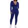 PrettyGarden Women's Two Piece Tracksuit Set - Dark Blue