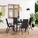 vidaXL 5 Piece Garden Black Patio Dining Set, 1 Table incl. 4 Chairs