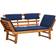 vidaXL Bois Solide d'Acacia Patio Bench 2-in-1 Blue Banc de Jardin