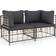 vidaXL Hjørnemoduler havesofa 2 hynder Modulsofa