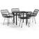 vidaXL black Patio Dining Set, 1 Table incl. 4 Chairs