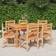 vidaXL da Giardino 7 pz in Legno Massello di Teak - Marrone Set da pranzo per patio