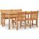 vidaXL À Manger Jardin 4 pcs Bois de Teck Massif Ensemble repas de patio