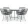 vidaXL black Garden Patio Dining Set, 1 Table incl. 4 Chairs