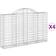vidaXL Cesti Gabbioni Ad Arco 4 pz 200x30x120/140 cm Ferro Zincato