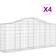vidaXL Cesti Gabbioni Ad Arco 4 pz 200x30x80/100 cm Ferro Zincato