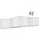 vidaXL buede gabionkurve 2 stk. 400x50x80/100 galvaniseret jern 50x100cm