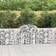 vidaXL Cesti Gabbioni Ad Arco 14 pz 200x30x80/100 cm Ferro Zincato Arredo Giardino